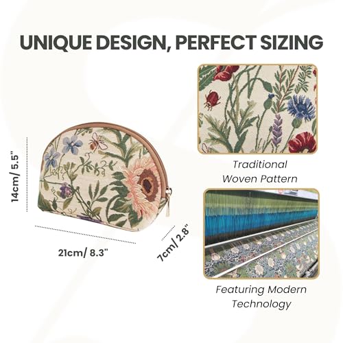Signare Tapestry Cosmetic Bag Toiletry Makeup Bag for Women With Morning Garden Design(COSM-MGD) - Image 3