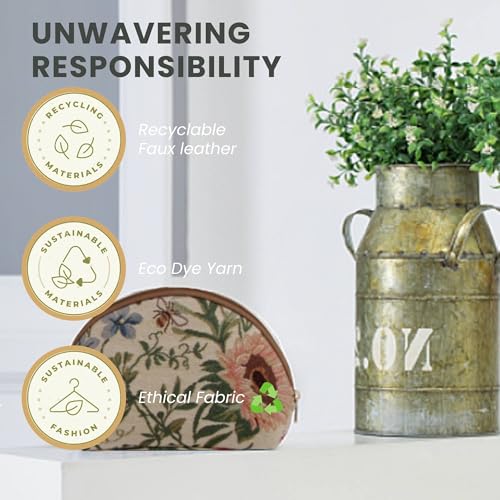 Signare Tapestry Cosmetic Bag Toiletry Makeup Bag for Women With Morning Garden Design(COSM-MGD) - Image 5