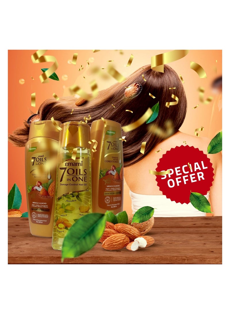 emami Almond Shampoo 200ml  + Conditioner 200ml  + Oil 100ml - Image 3