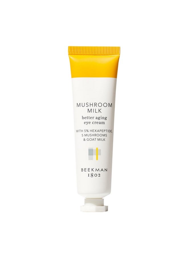 Beekman 1802 Mushroom Milk Better Aging Eye Cream Fragrance Free 0.5 Fl Oz Reduces Fine Lines & Dark Circles With Goat Milk 5% Hexapeptide & Mushrooms Good For Sensitive Skin Cruelty Free  - Image 1