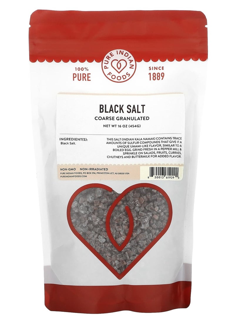 Pure Indian Foods - Black Salt, Coarse Granulated, 16 oz (454 g) - Image 1