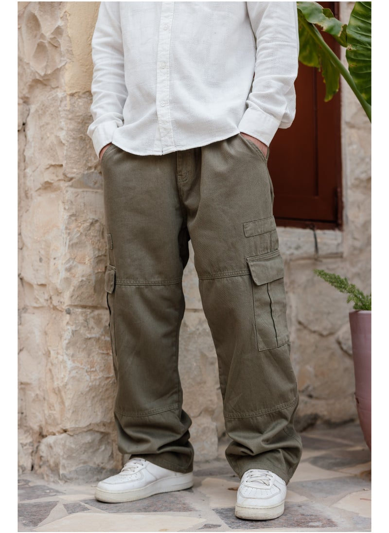 Arafa - Olive Green Cargo Pants - Image 1