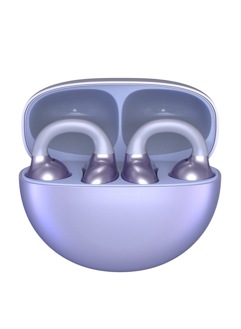 Rsilou R3021 Open Ear Wireless Bluetooth Earbuds, No Ear Canal Insertion, Comfortable Fit, Clear Sound, Touch Control, Type-C Charging, iOS And Android - Purple - Image 2