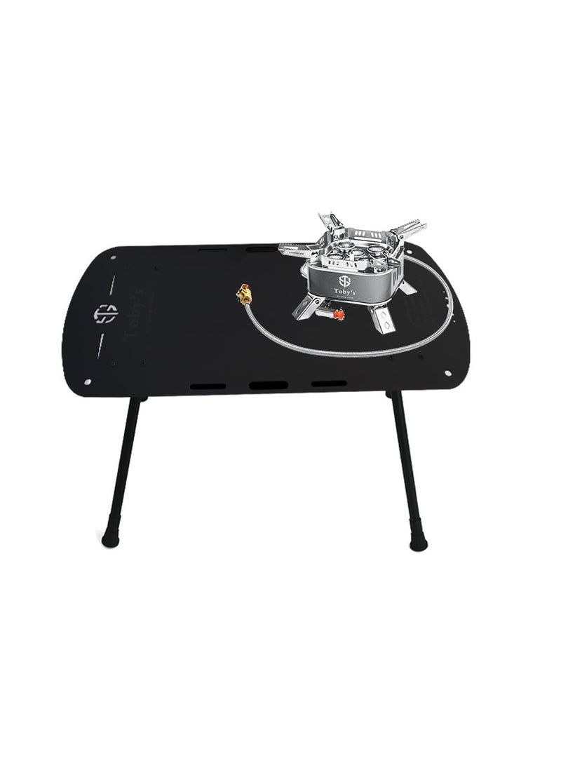 Toby'S 15800W High-Power Alloy Portable Camping Stove With Windproof Design & Piezo Ignition + Foldable Aluminum Table For Outdoor Picnics And Hiking - Image 1