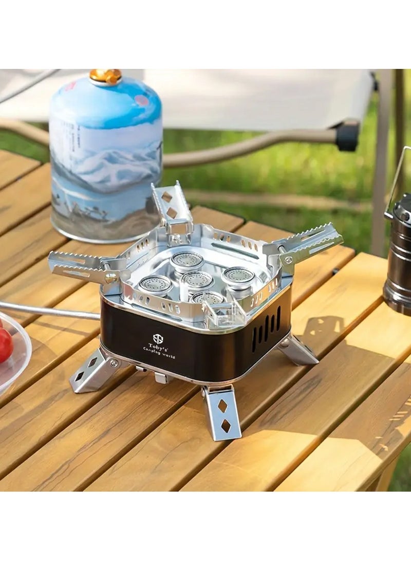 Toby'S 15800W High-Power Alloy Portable Camping Stove With Windproof Design & Piezo Ignition + Foldable Aluminum Table For Outdoor Picnics And Hiking - Image 5