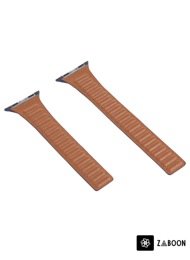 Zaboon Slimming Loop Magnetic  Watch Band For Apple Watch Series 8&7 41mm / SE 2&6&SE&5&4 40mm / 3&2&1 38mm(Hanabishi Grass Color) - Image 4