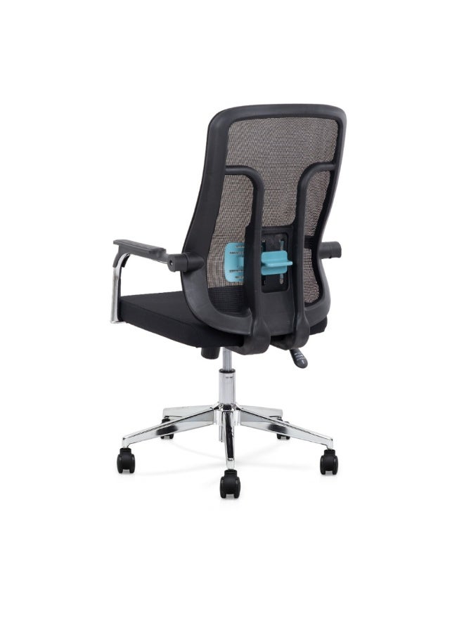 FURALUX Medium Back Ergonomic Mesh Office Chair with Height-Adjustable Lumbar Support – Breathable Desk Chair for Home & Office - Image 2