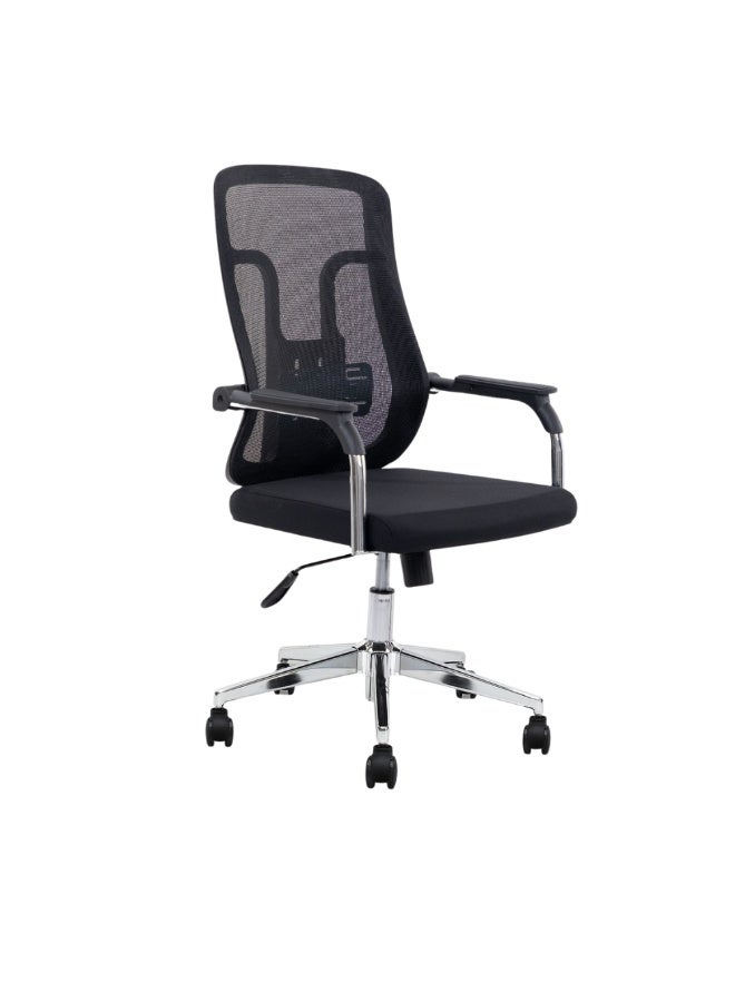 FURALUX Medium Back Ergonomic Mesh Office Chair with Height-Adjustable Lumbar Support – Breathable Desk Chair for Home & Office - Image 1