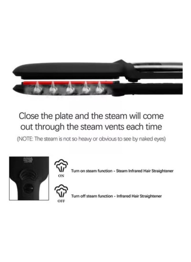 SHOPI - 2 in 1 Professional Multi-function salon Ceramic Vapor Steam Flat Iron Spray Hair Straighteners Curler Salon Steam Styler, LCD Display Display with Adjustable Temp and Quick Heating - Image 1