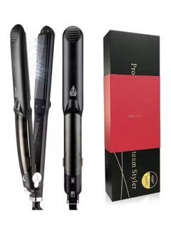 2 in 1 Professional Multi-function salon Ceramic Vapor Steam Flat Iron Spray Hair Straighteners Curler Salon Steam Styler, LCD Display Display with Adjustable Temp and Quick Heating
