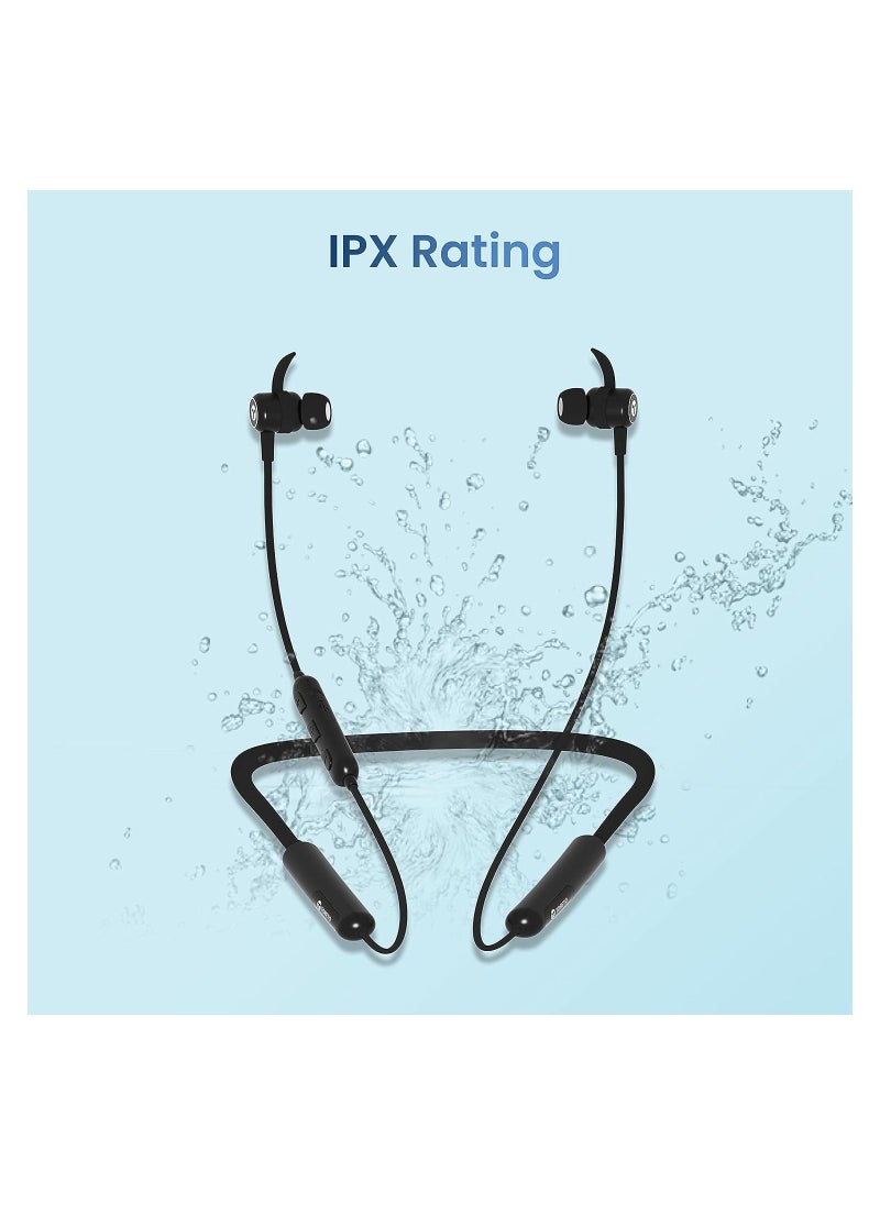 Toreto - Alpha Pro (TOR 225) in Ear Bluetooth Neckband with Massive 90 Hours of Playtime Gaming Ultra-Low Latency Mode Type C Fast Charge Fall-Proof Design Dynamic Drivers (Midnight Black) - Image 1
