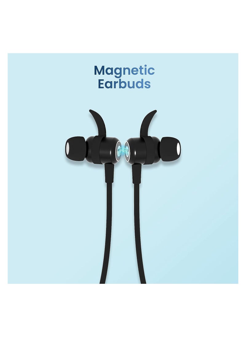 Toreto - Alpha Pro (TOR 225) in Ear Bluetooth Neckband with Massive 90 Hours of Playtime Gaming Ultra-Low Latency Mode Type C Fast Charge Fall-Proof Design Dynamic Drivers (Midnight Black) - Image 1