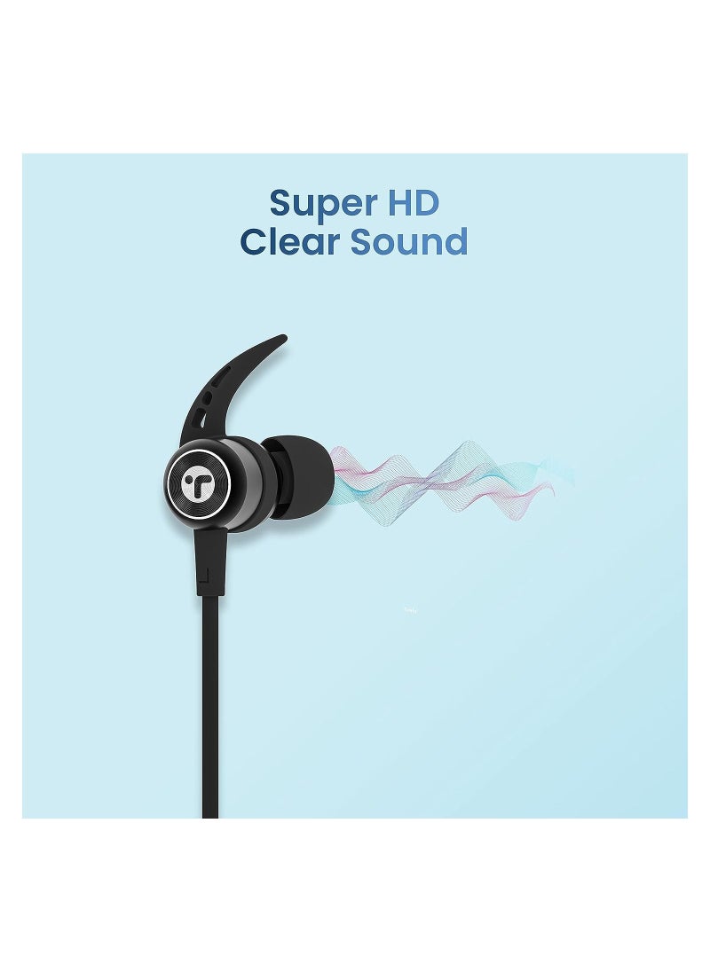 Toreto - Alpha Pro (TOR 225) in Ear Bluetooth Neckband with Massive 90 Hours of Playtime Gaming Ultra-Low Latency Mode Type C Fast Charge Fall-Proof Design Dynamic Drivers (Midnight Black) - Image 1