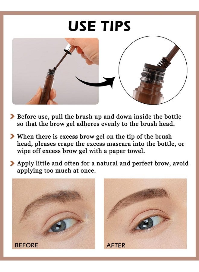 LYSdefeu Waterproof Tinted Brow Gel- Long Lasting SmudgeProof Liquid Eyebrow Makeup, Eyebrow Mascara Tinted Brow Glue, Eye Brow Filler, Volumizing Enhance Brow Mascara,With Brow Razor,Gift for Women- 03Brown - Image 5
