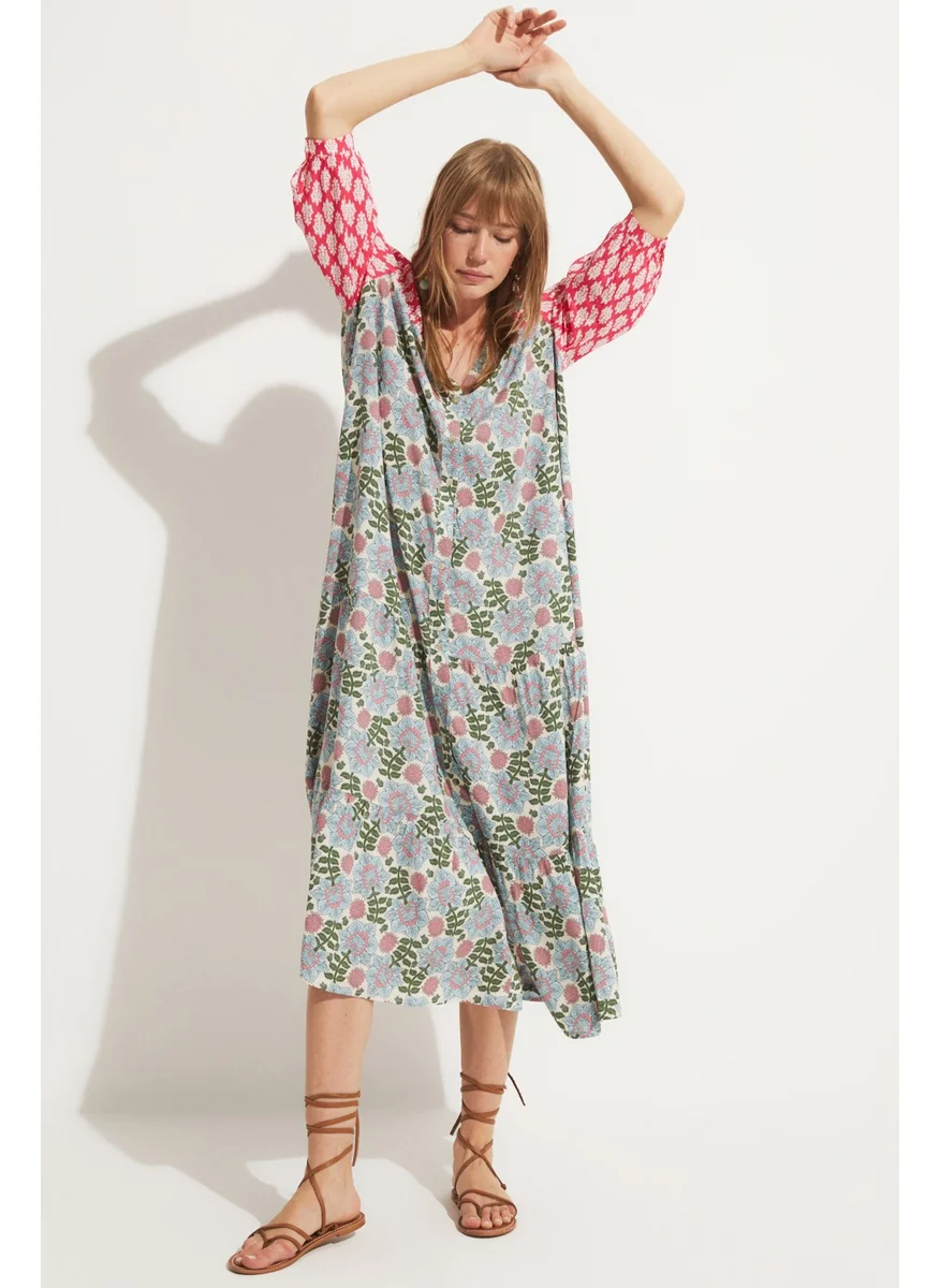 JUNE Multi Pattern Long Dress