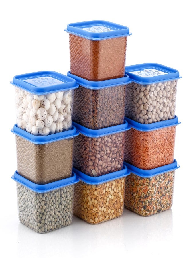 HINDSTAR Multipurpose Plastic Storage Jars and Kitchen Mate Classic Containers | BPA-Free, Airtight Kitchen Container Set for Spices, Grains and More Items - Transparent (500ML, Set of 10) - Image 1