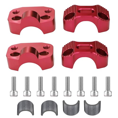 Adsspro Universal Motorcycle 7/8" 1 1/8" 22MM 28MM CNC Aluminum Handlebar Handle Risers Adjustable Fat Bar Adapter Mount Clamps Universal For EXC KLX KXF YZF CRF XR SX SXF XCW WR YZ Dirt Pit Bike (Red) - Image 4