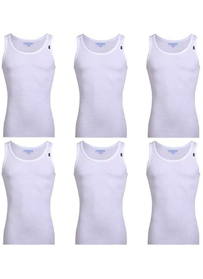 COTTONIL Plain Basic Round Neck Straps Undershirts Pack Of 6 