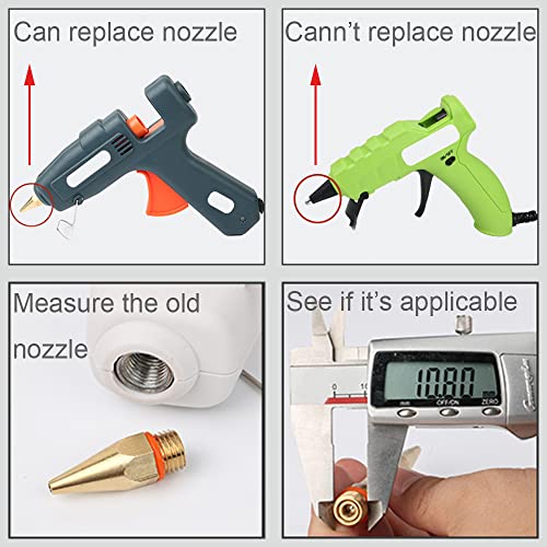 Wolfride 4Pcs Glue Gun Nozzle Set Hot Glue Gun Tips 10.8mm Thread Interchangeable Copper Nozzle Bore Diameter 2mm 3mm - Image 4