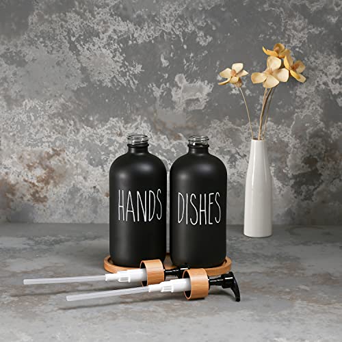 MOMEEMO Black Soap Dispenser Set, Contains Hand and Dish Soap Dispenser, Suitable for Kitchen Decor. (Black) - Image 4