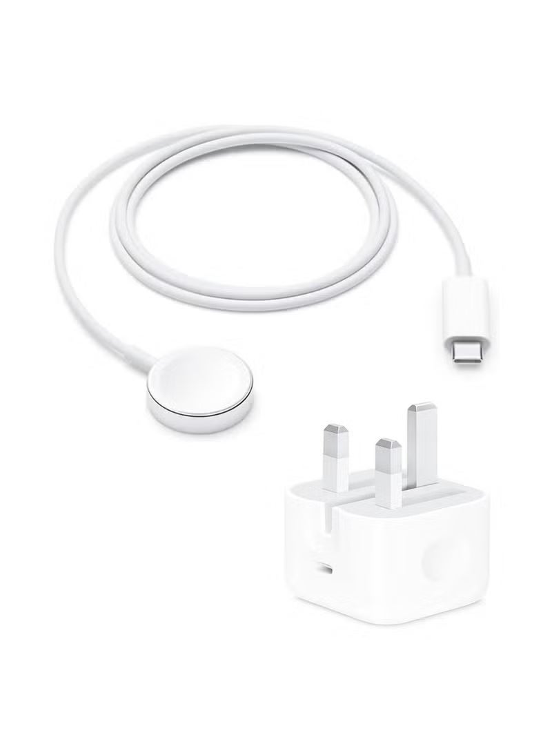 فليفيو شاحن Apple Watch، كابل شحن سريع مغناطيسي USB-C بطول 1 متر، متوافق مع Apple Watch Ultra 2/Ultra، والسلسلة 9/8/7/6/5/4/3/2/1، وSE/SE 2، شاحن محمول للساعة، أبيض - Image 1
