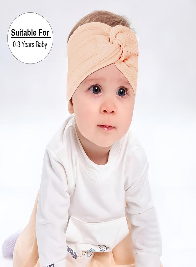 SYGA Baby Headband Nylon Soft Stretchable Thread Hairbands For Newborn Infant Toddler Kids 0-3 Year - Meat Powder - Image 3