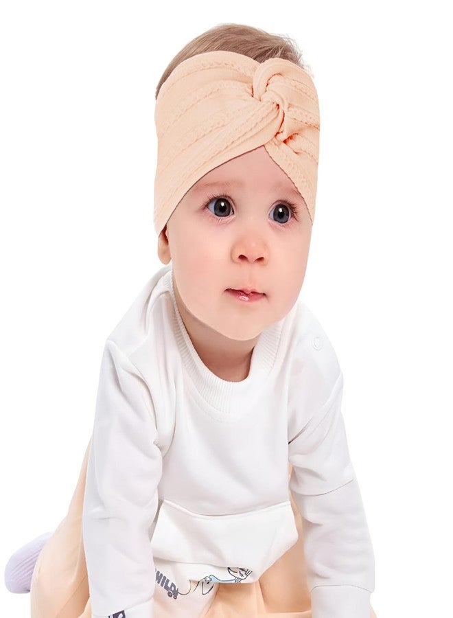 SYGA Baby Headband Nylon Soft Stretchable Thread Hairbands For Newborn Infant Toddler Kids 0-3 Year - Meat Powder - Image 1