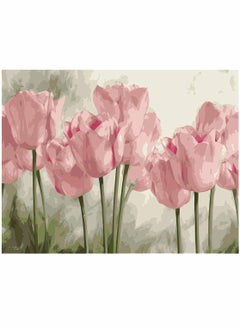 KASTWAVE DIY Paint by Numbers Pink Tulips, for Adults Kids Tulip Paint by Numbers DIY Painting Acrylic Paint by Numbers Painting Kit Home Wall Living Room Bedroom Decoration  - Image 1