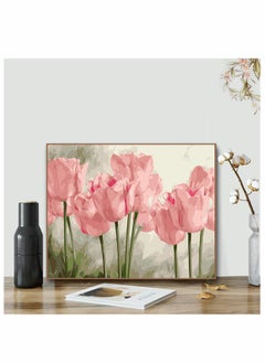 KASTWAVE DIY Paint by Numbers Pink Tulips, for Adults Kids Tulip Paint by Numbers DIY Painting Acrylic Paint by Numbers Painting Kit Home Wall Living Room Bedroom Decoration  - Image 2
