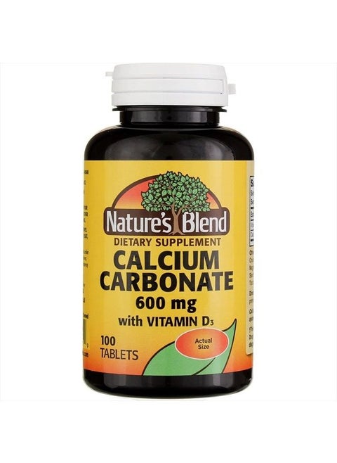 Calcium Carbonate 600 mg with D3 400 IU 100 Tablets,(Pack of 1), 079854016819