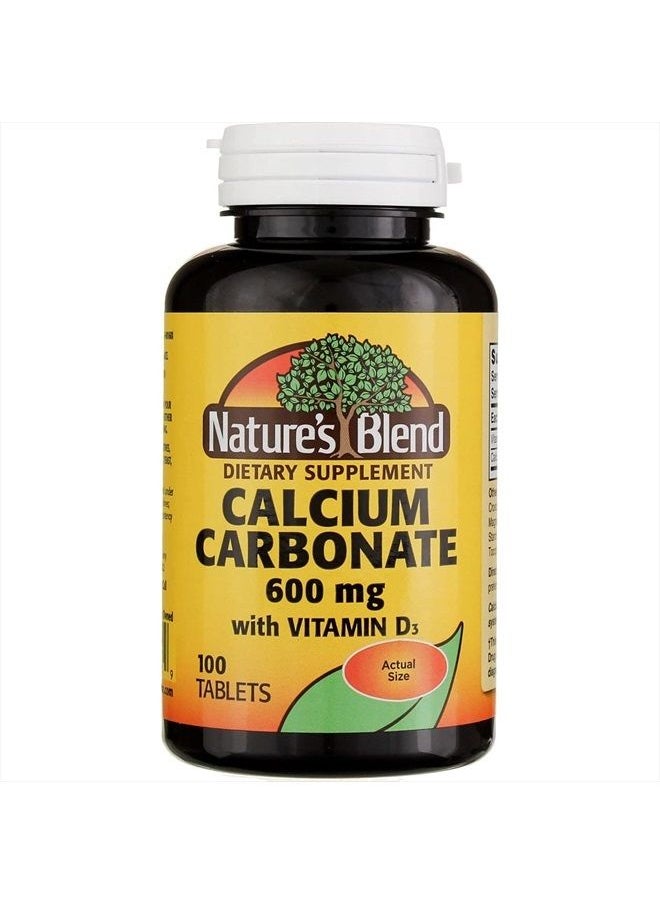 Calcium Carbonate 600 mg with D3 400 IU 100 Tablets,(Pack of 1), 079854016819