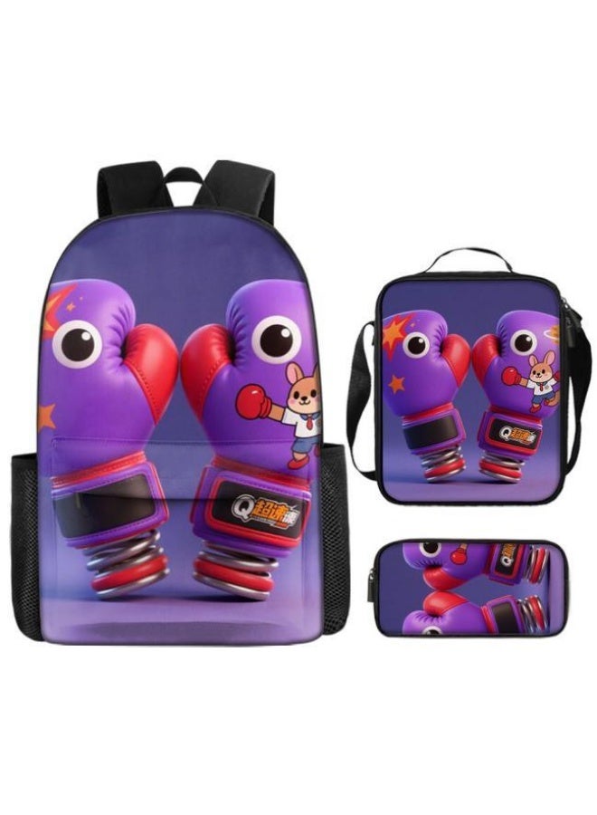 Unlock the new fashion of childish fun! Three-piece set of bags, cartoon elements for children and teenagers (students, children, friends' outings, mountain climbing, schooling, etc. can be used) - 23