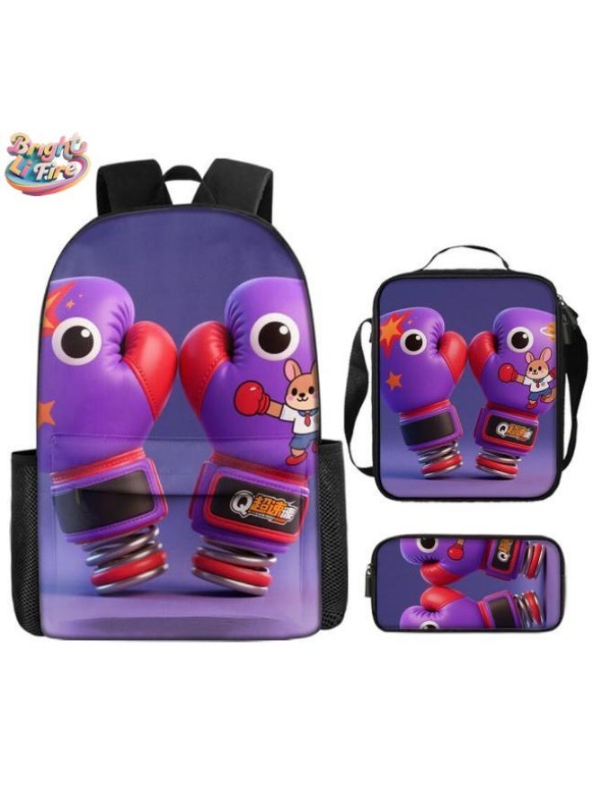 Unlock the new fashion of childish fun! Three-piece set of bags, cartoon elements for children and teenagers (students, children, friends' outings, mountain climbing, schooling, etc. can be used) - 23