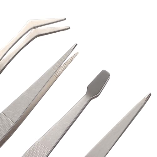 FEITA Professional Craft Tweezers Stainless Steel Precision Tweezer Set for Hobby, Electronics, Model Making, Jewelry Picking Tool - 4 Pieces - Image 2