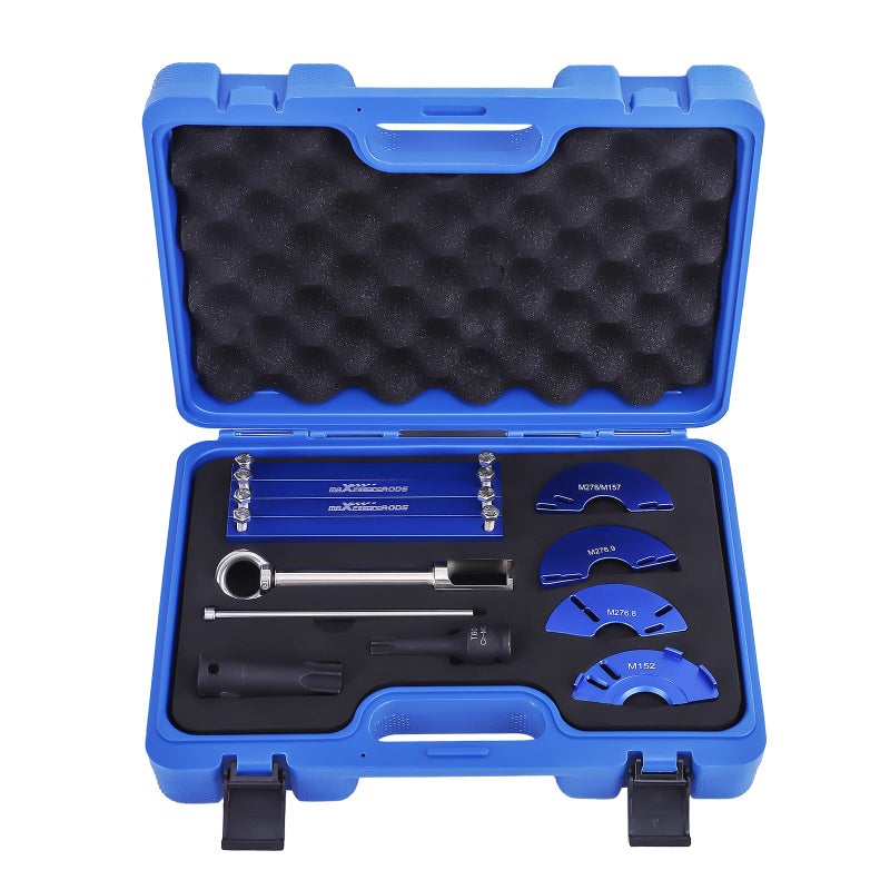 maXpeedingrods Engine Alignment Locking Timing Tool Kit for Mercedes Benz M157 M276 M278 with 4 Pcs Camshaft Adjuster Tools T60 T100 Camshaft Scoket Fuel Injector Puller 276589014000 278589002300