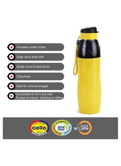 Cello Puro Steel-X Lexus Insulated  Water Bottle, 600ml with 18/8 Stainless Steel, Yellow  - Image 4