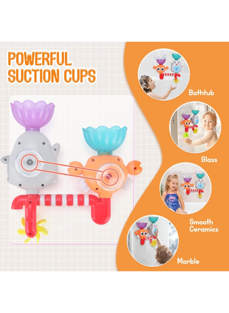 Baby Bath Toys Suction Toys, Preschool Kids Water Toys with Suction Cups for Toddler Bath Toys, Educational Sensory Toys for 1+ Year Old Boys Girls Gifts, Sensory Toys for Autism