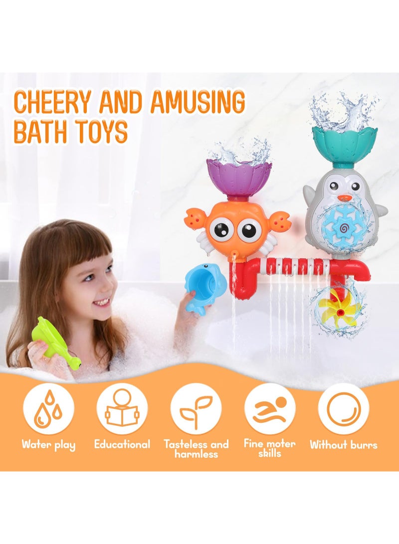 Baby Bath Toys Suction Toys, Preschool Kids Water Toys with Suction Cups for Toddler Bath Toys, Educational Sensory Toys for 1+ Year Old Boys Girls Gifts, Sensory Toys for Autism