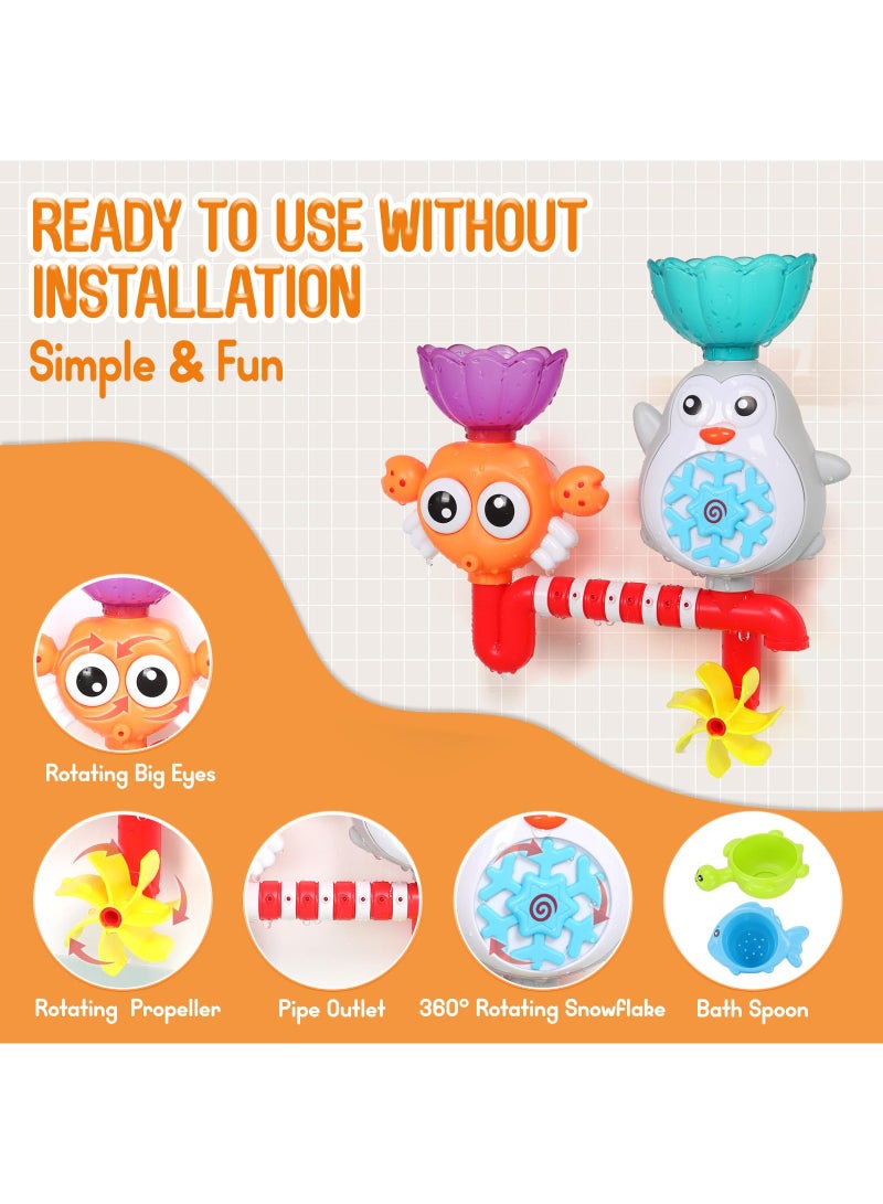 Baby Bath Toys Suction Toys, Preschool Kids Water Toys with Suction Cups for Toddler Bath Toys, Educational Sensory Toys for 1+ Year Old Boys Girls Gifts, Sensory Toys for Autism