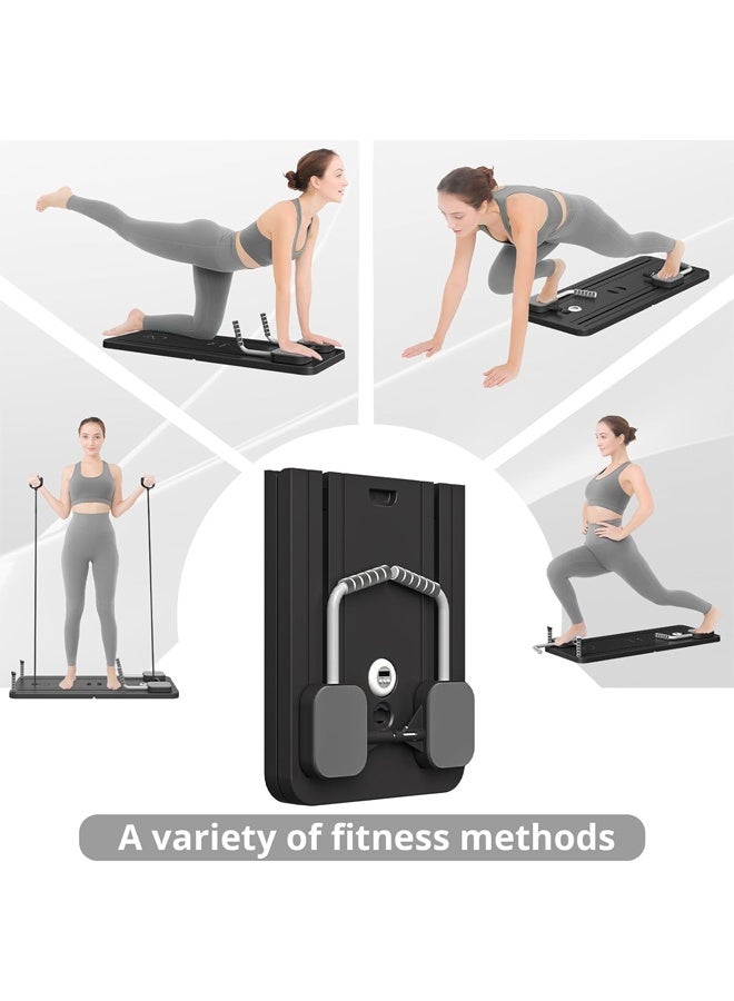 DUNISO Foldable Pilates Reformer Set，5-in-1 Multifunctional Sliding Board with Resistance Bands & Timer, Core Trainer Ab Machine Fitness Equipment for Home Gym, Women & Men，All Levels(Beginner to Advanced)  - Image 3