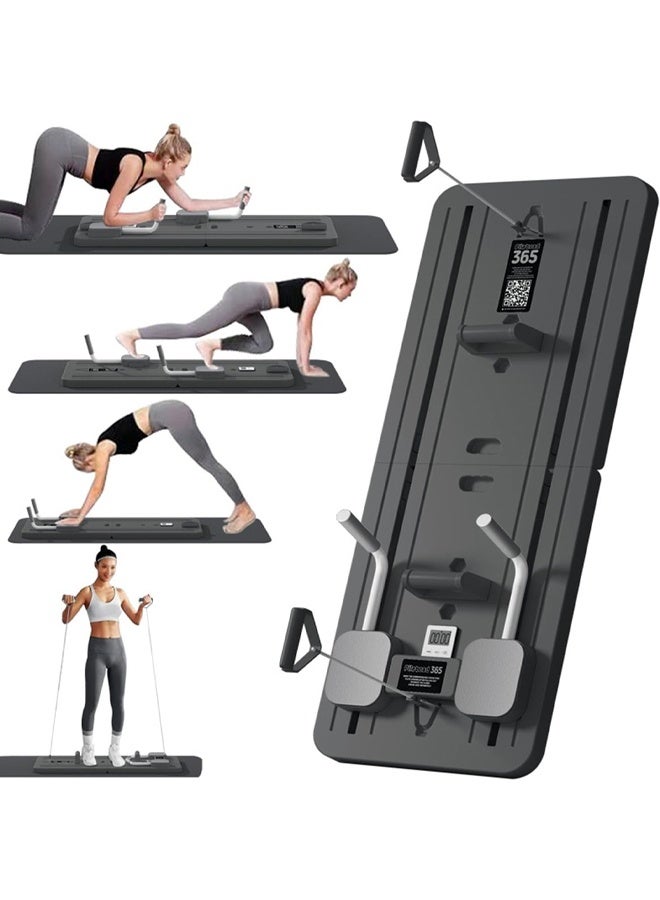 DUNISO Foldable Pilates Reformer Set，5-in-1 Multifunctional Sliding Board with Resistance Bands & Timer, Core Trainer Ab Machine Fitness Equipment for Home Gym, Women & Men，All Levels(Beginner to Advanced)  - Image 1