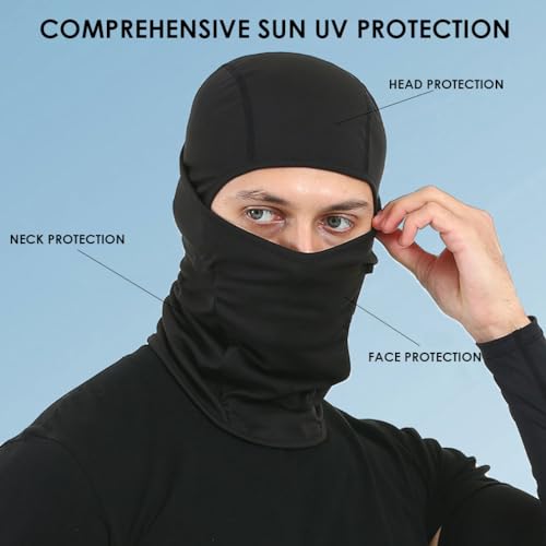 AILONSHAWN Black Ski Mask for Men Balaclava Face Mask Women Summer Shiesty Mask Full Head Cover for Motorcycle Helmet Football Sun Protection - Image 4