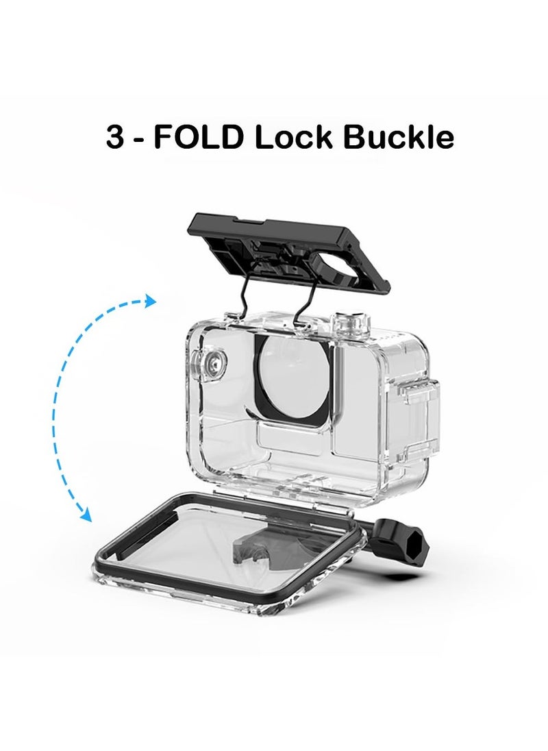 Generic Waterproof Case for DJI Osmo Action 5 Pro for Osmo Action 4 for Action 3 Camera Accessories Underwater 45M/148FT Deep Diving Protective Shell Housing with Bracket Accessories Quick Release Mount  - Image 5
