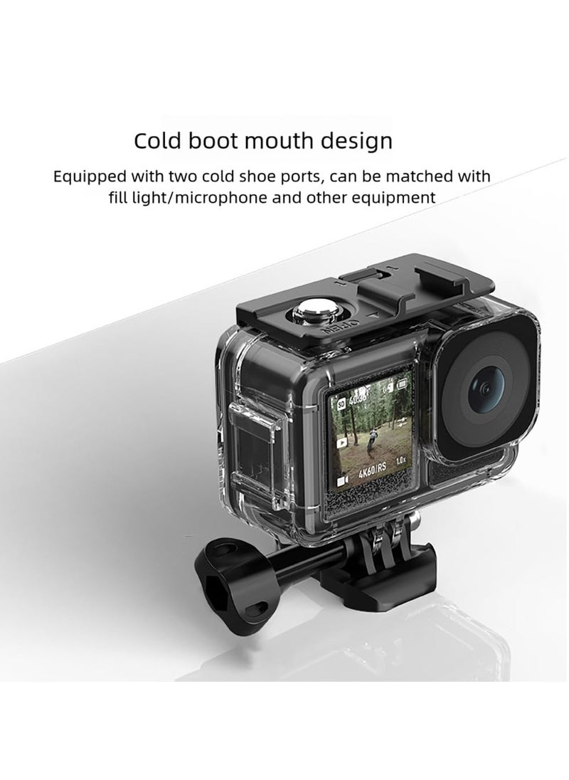 Generic Waterproof Case for DJI Osmo Action 5 Pro for Osmo Action 4 for Action 3 Camera Accessories Underwater 45M/148FT Deep Diving Protective Shell Housing with Bracket Accessories Quick Release Mount  - Image 3