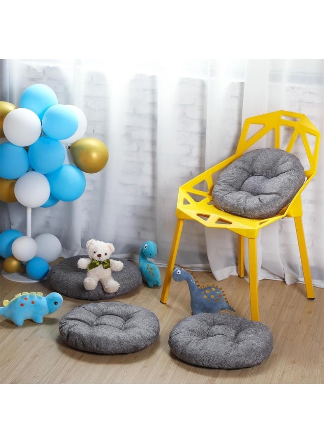 يُسلِّم 8 قطع - وسائد أرضية دائرية للأطفال والصغار، مقاعد مرنة لأثاث الفصل الدراسي، وسادة أرضية بسمك 3.5 بوصة للمنزل، ودور الحضانة، ومرحلة ما قبل المدرسة، واليوغا والتأمل (اللون: رمادي) - Image 5