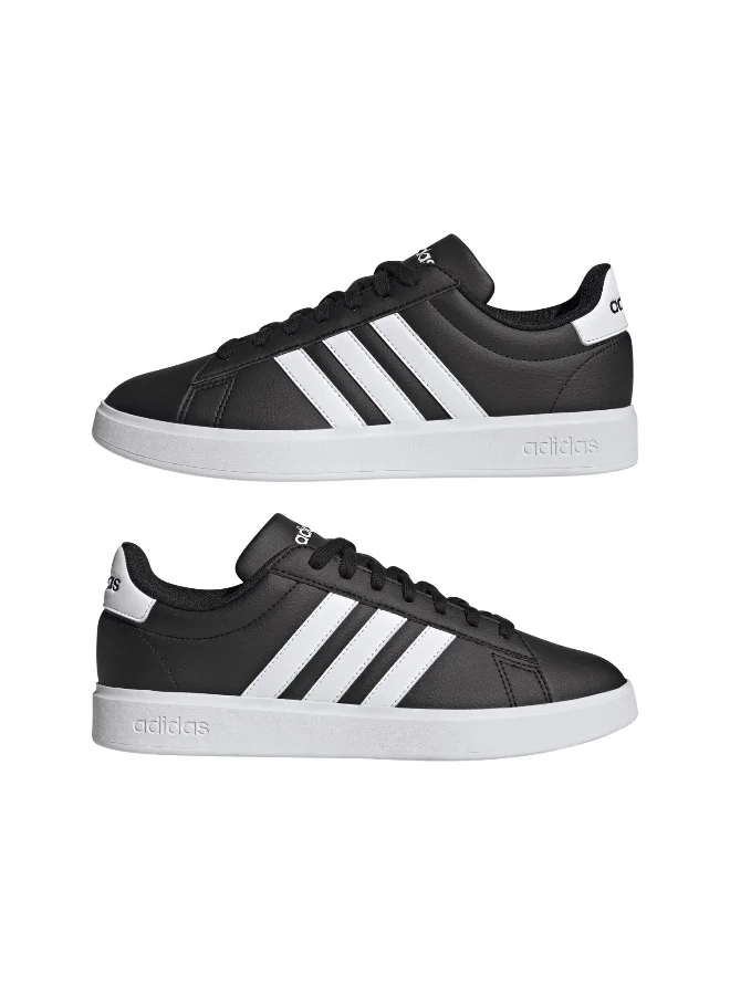 adidas حذاء رياضي رجالي جراند كورت 2.0 أسود مقاس 6.5