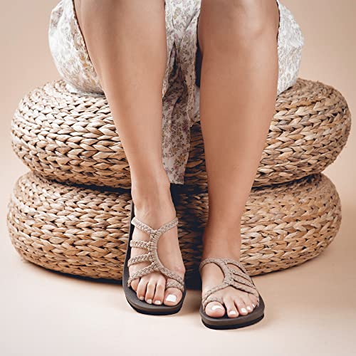 Plaka Relief Flip Flops for Women with Arch Support | Comfy Sandals for Women | Perfect for the Beach, Long Walks or Poolside | Reduces Heel & Back Pain | Brazilian Sand | Size 7 - Image 3