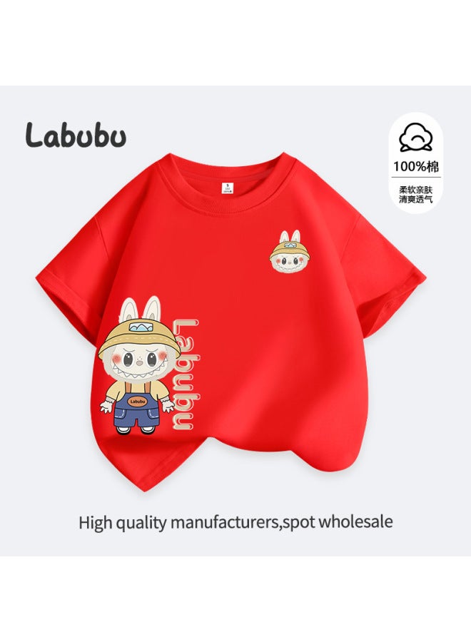 200g Hot Cute Style Cartoon Children's T-shirt Summer Pure Cotton Casual Short-sleeve Top