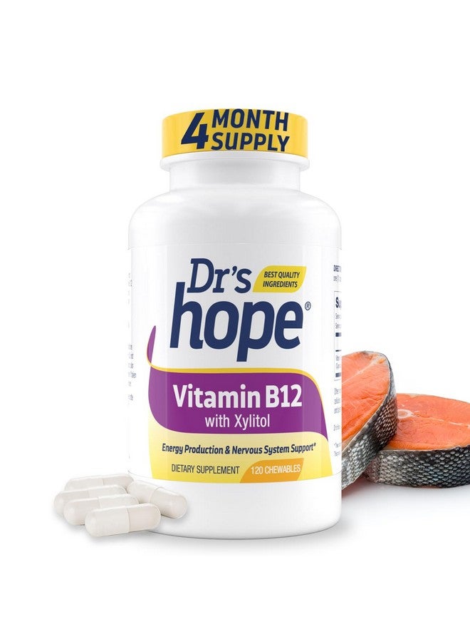 Dr’s Hope Vitamin B12 1000 Mcg, B12 Vitamins 1000 Mcg Help to Increase Metabolism, Energy Production and Nervous System Support, 120 Chewable Tablets - 1 Tablet Per Serving, Non-GMO & Gluten Free - Image 1