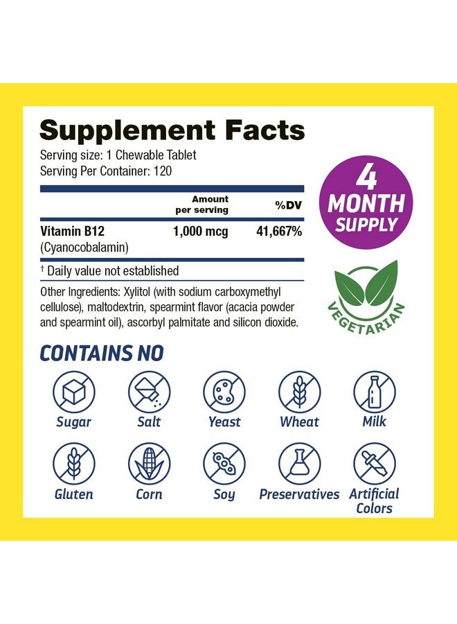 Dr’s Hope Vitamin B12 1000 Mcg, B12 Vitamins 1000 Mcg Help to Increase Metabolism, Energy Production and Nervous System Support, 120 Chewable Tablets - 1 Tablet Per Serving, Non-GMO & Gluten Free - Image 2